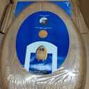 Mayfair Natural Oak Veneer Toilet Seat with Chrome Hinges, Elongated, Wood