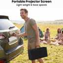 120inch Projector Screen with Stand: Portable Projector Screen Outdoor Indoor Front/Rear16:9 4K HD with Carry Bag, Sandbag - Lightweight Movie Screen for Backyard, Camping, Theater