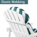 Enipate Weather Resistant Adirondack Chair Cushions Set of 2 High Back Indoor Outdoor Patio Tufted Lounge Cushion Seat Pads, 44 x 19.6 x 4 inches, Green White Stripe 2-pack