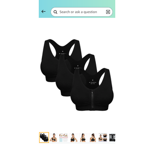 Women's Zip Front Sports Bra Wireless Post-Surgery Bra Active Yoga Sports Bras 3XL