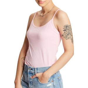 Hanes Women's Cami with Built-in Shelf Bra, Stretch Cotton Camisole, Adjustable Straps (X-Large, Paleo Pink- 1 Pack)