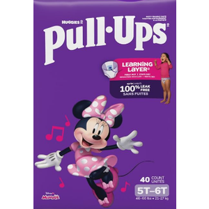Pull-Ups Girls' Potty Training Pants, Size 5T-6T Training Underwear (50+ lbs), 40 Count