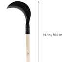 Yardwe Long-Handled Grass Sickle Hand Tool with Comfortable Grip for Weeding and Garden Cultivation Durable Manganese Steel Lawn Care Tool