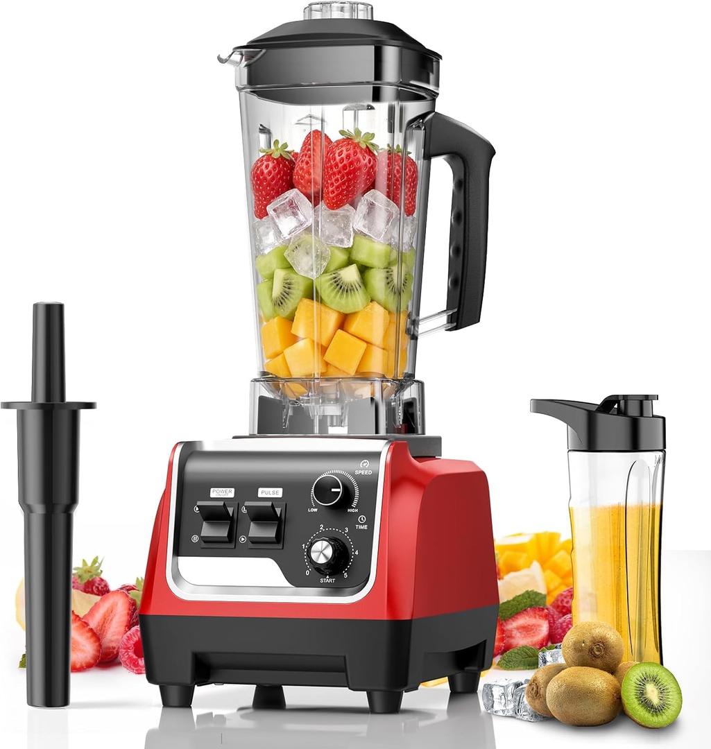 1800W Blender for Smoothies, Countertop Blenders for Kitchen with 70 Oz BPA-Free Pitcher and 20 oz To-Go Cup, 28000 RPM High-Speed Motor Blender for Ice Crushing, Frozen Drinks, Milkshakes (BlackRed)