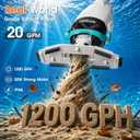 3-in-1 Cordless Handheld Pool Vacuum Kit-20GPM Real Suction,60min Run-Time,40m Fine Mesh Filter,Aluminum Pole &Swivel Head,Leaf Net&Floating Dispenser for Hot Tubs,Inground&Above Ground Pools-Green