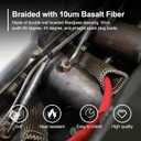 Titanium Spark Plug Boot Sleeve,6 Inch, Basalt Fiber,8 Pack, TH-01