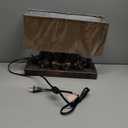 Creative Co-op Resin Rabbit Table Lamp with Rectangle Linen Shade, Bronze Finish
