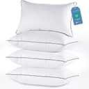 JOLLYVOGUE Pillows Queen Size Set of 4 for Sleeping, Soft and Supportive Bed Pillow with Down Alternative Filling for Side and Back Sleepers, Hotel Collection (White)