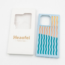 Heaofei Rectangle Case for iPhone 16 Pro Case for Women Girls Boys, with Iridescent Wave Pattern and Cute Candy Color Design, Kawaii Aesthetic Girly Protective Phone Cover, Light Blue