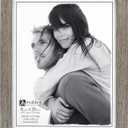 Malden International Designs Linear Rustic Wood Picture Frame, 8x10, Rough Gray