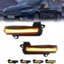 Sequential Side Mirror Turn Signal Lights for Ford Fusion Mondeo 2013 2014 2015 2016 2017 2018 2019 2020 USA Version Smoke Lens Dynamic Amber LED Indicator 2pcs