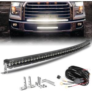 BraveWAY LED Light Bar Curved 44 Inch Single Row Offroad Lighting Driving Lightbar Spot Flood Combo Beam LED Work Light for Trucks UTV ATV SUV 4WD 4X4 Pickup