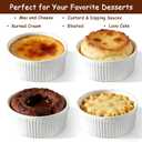 Cinf White 10 oz Set of 4 Souffle Dishes Ramekins Oven Microwave Safe Bowls Creme Brulee Sauce Cups for Baking Cooking Porcelain Individual Serving Size for Desserts