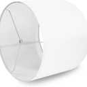 White Lamp Shades Set of 2, Medium Drum Lamp Shade 13"Top x 13"Bottom x 10"High(Spider), Lampshades Replacement for Table Lamps Floor Lamps, Natural Linen Hand Crafted, Easy Assembly Required