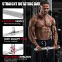 V-Shaped Bar Straight Rotating Bar Curl LAT Pull Down Bar D Handle Double D Row Handle LAT Pulldown Attachments Cable Machine Attachment for Home Gym