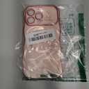 for iPhone 15 Pro Max Case Magnetic,for Women Girls Soft Cute Wave Frame Curly Shape Love Heart Luxury Plating Phone Case Compatible with MagSafe Shockproof Back Cover 6.7"-Pink