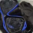 Mask Fin Snorkel Set, Travel Size Snorkeling Gear for Adults with Panoramic View Anti-Fog Mask, Fins, Dry Top Snorkel for Swimming Training, Snorkeling Kit Diving Packages (Blue, S/M)