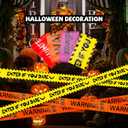 halloween caution tape Bulk warning tape 4 Pack 100 ft Halloween Fright Tape Ideal for Danger/Hazardous Areas, Zombie Parties, Indoor/Outdoor Yard Decor, and Haunted Houses party decorations supplies