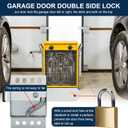 6 Pack Garage Door Side Lock with Self Tapping Screws, Heavy Duty Inside Deadlock Dual Side Lock Part, Galvanized Steel, for Door Security Slide Latch Assembly Replacement, Black PVC Handle Cover