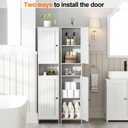Homleke Tall Bathroom Storage Cabinet with 2 Doors, 67"H Narrow Storage Cabinet with Adjustable Shelves& Anti-Tip Design, Reversible Door Installation, Easy Assembly, 11.8 x 15.7 x 66.9 Inches, White, 11.8d X 15.7w X 66.9h