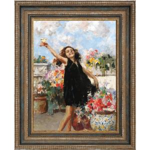 Vintage Canvas Frame for 5x7 Art Prints Oil Paintings, 2.4" Extra Wide Ornate Open Back Wall Picture Frames for Landscape Family Animal Memorial Portraits, No Cover & Back (Rustic Blue)