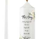 Frienda Unity Candles for Wedding Ceremony Set Wedding Unity Taper Candles Catholic Religious Ceremony Accessories(Eucalyptus Leaf)