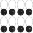 Moxweyeni 8 Pack Combination Wire Lock 3 Digit Small Combo Luggage Number Cable Padlock Outdoor Waterproof Resettable Lock for School Gym Locker Travel Backpack Suitcase Storage (Black Color)