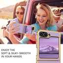 BENTOBEN for Samsung Galaxy Z Flip 6 5G Case, Cute Heart Luxury Gold Plating Slim Flexible TPU Bumper Protective Galaxy Z Flip6 Cover, Women Girls Phone Case for Samsung Z Flip 6 6.7'',Purple