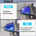 Jaronx Compatible with Tesla Model Y Side Mirror Cover Replacement 2020 2021 2022 2023 2024, Right Passenger Side Blue Door Wing Rearview Mirrors CoverCap for Tesla Model Y Accessories
