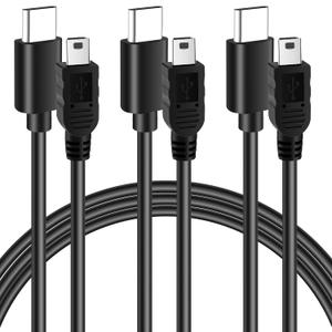 USB C to Mini USB Cable 4 Feet (3 Pack), USB C to Mini 5-Pin Charging & Sync Data Cord, Compatible with Texas Instruments Calculators, PS3 Controller, Digital Camera, MP3 Player and More
