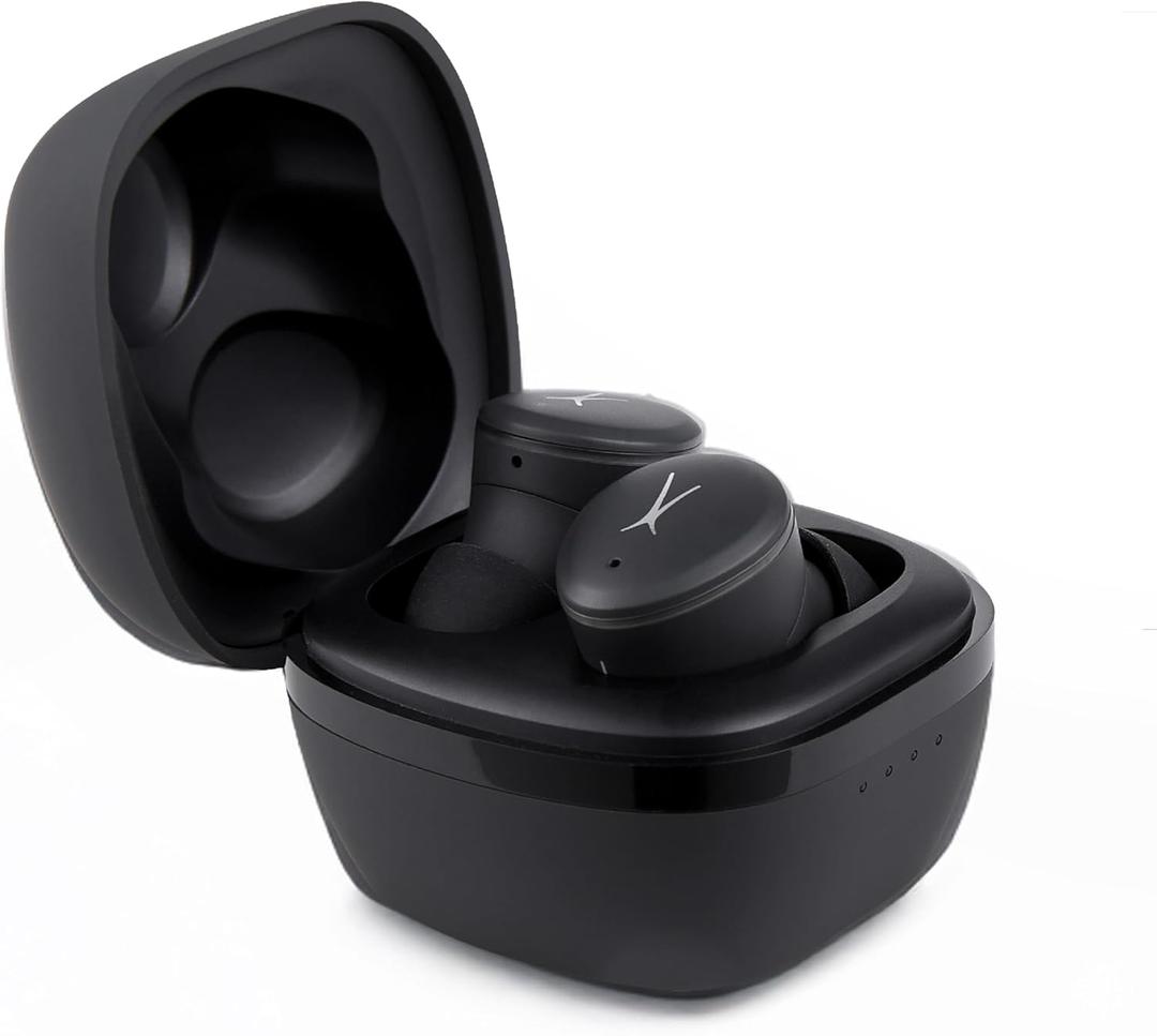 Altec Lansing - Nanobuds 3.0, Wireless Sport Earbuds with 6-Hour Battery, Waterproof IP44, Bluetooth with Charging Case, Noise Suppression Mic, Voice Assistant (Black)