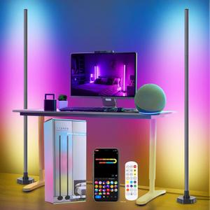 LED Floor Lamp, Corner Lamp Compatible with Alexa, Set of 2 Corner Floor Lamp with Music Sync, Controlled Synchronously or Individually