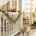 6FT Spring Flower Garland for Mantle, Wildflower Daisy Garland - Silk Floral Easter Garland for Wall Fireplace Bedroom Party Arch Table Centerpiece Home Indoor Outdoor Decor