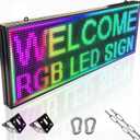 P10 Programmable Indoor/Outdoor LED Sign,39x14 Inch WiFi Controlled Digital Sign,Full Color High Brightness Scrolling Message Electronic Display,for Business Advertising