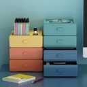 Colorful Stackable Storage Box,Large-capacity Desktop Storage Organizers,Perfects for Bathroom, Bedrooms, Dormitories and Offices Organization (4-Colors)