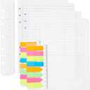 Okuna Outpost A5 Binder Inserts with Dotted Paper, Lined Paper, Zip Envelope, 3-Pocket Bag, 320 Note Flag Tabs, Ruler Marker for 6-Ring Notebook