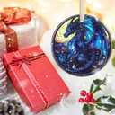 Christmas Ornament - Dragon Decor Round Ceramic - Dragon Ornament - Christmas Tree Decor - Ornaments for Christmas Tree - Dragon Lovers Gifts - Dragon Themed Gifts