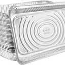 Aluminum Pans Full Size, Large Disposable Roasting & Baking Pan, 21"x13" Deep Foil Pans (Count of 10) Extra Heavy Duty Chafing Trays for Hotels, Restaurants, Caterers, Steam Table, Buffets & Bakeware