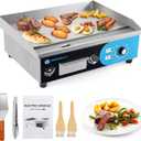 IRONWALLS Commercial Griddle Electric 22, 3000W Electric Flat Top Grill, Stainless Steel Countertop Electric Griddle Nonstick with 122~572Adjustable Temperature Control for Restaurant Kitchen