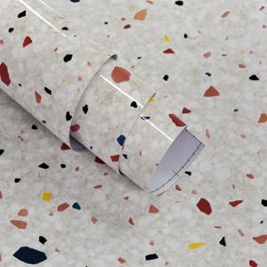 Extra Wide 48"x354.3" Modern Multicolored Terrazzo Contact Paper Marble
