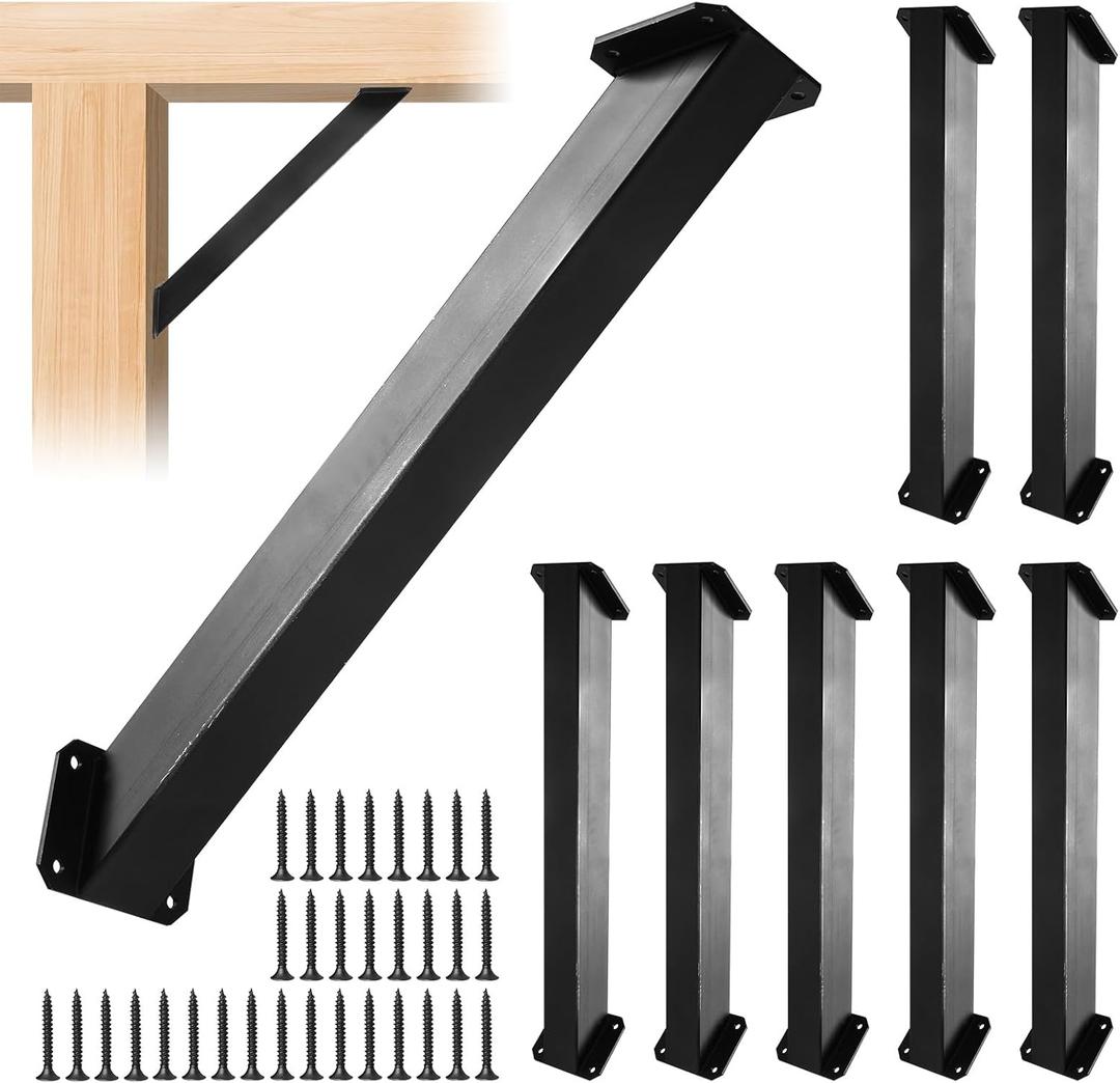 45 Degree Angle Support Bracket 45-Degree Angle Corner Braces Inside Joint Bracket for Post and Beam Wood Frame DIY Connector, 8 PC