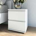 Tvilum 2 Drawer Bedroom Nighstand, White, 15.83 in X 13.39 in X 18.98 in