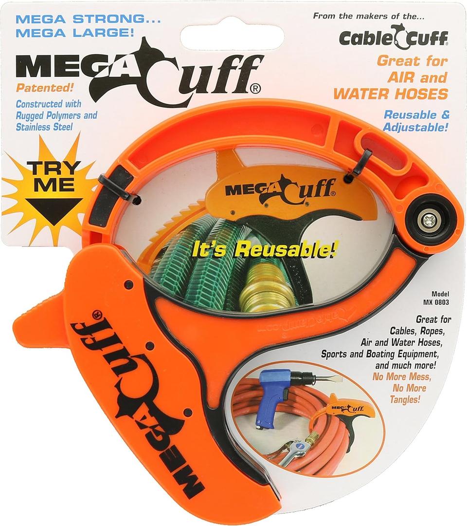 Cable Cuff Mega Cuff - Single Extra Large Reusable Serrated Cable Organizer - 6 Inches
