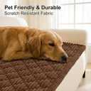 Smiry Pet Couch Covers for Dogs Washable, Non-Slip Fuzzy Couch Covers for 3 Cushion Sofa Pet Friendly, Soft Thick Furniture Protector Sofa Slipcover Mat for Dogs (Chocolate, 27.6" x 82.7")