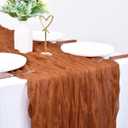 Cheesecloth Table Runner 10ft Boho Gauze Rustic Cheese Cloth Table Runner for Baby Shower Wedding Bridal Party Easter Spring Summer Home Decorations Terracotta 3pcs