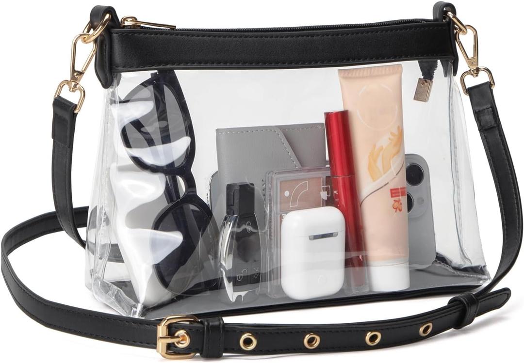 Wuflyover Clear Bag for Stadium Events, Clear Purses for Women, Stadium Approved Crossbody Bag