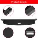 Cargo Cover Designed for 2023-2024 Lincoln Nautilus Rear Retractable Waterproof Trunk Shielding Shade Luggage Privacy Cover Security Car Accessory(Black)