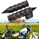 Pair of 1" Dual Black Motorcycle Bar End Hand Grips Handlebar Compatible with Cruisers Harley Yamaha Suzuki