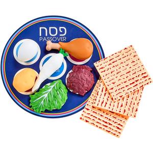 Rite Lite Passover Vinyl Seder Plate Food Play Set Pesach Seder Jewish Holiday Party Favor Matzah Dish Table Decoration for Little Ones! Educational & Adorable Judaica Passover Gifts for Hours of Fun!
