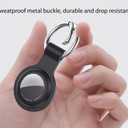 4 x AirTag Holder with Keychian, Compatible with Apple Airtags, Durable Silicone Protective Case for Airtag, Anti-Scratch & Keychain Attachment (Black+Lavender Grey+Dark Green+Brown)